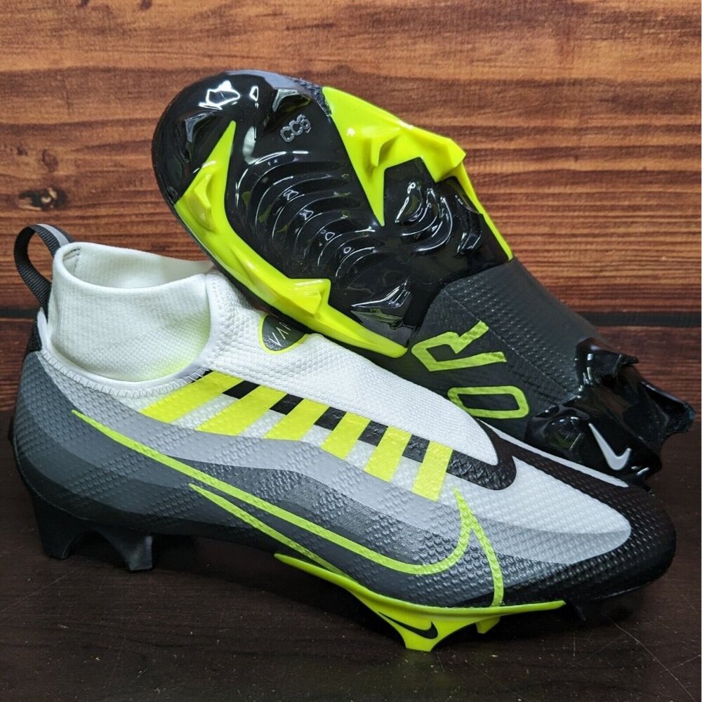 Nike Vapor Edge Pro 360 Mens 12 White Volt Grey Black Football Cleats DQ3670-071